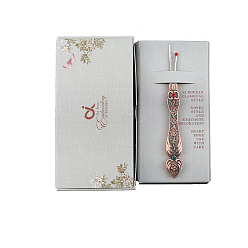 Красная Медь Ручка из цинкового сплава, стальные вспарыватели швов, швейные инструменты, цветочным узором, Красная медь, 130x70x20 мм, рыхлители: 115мм