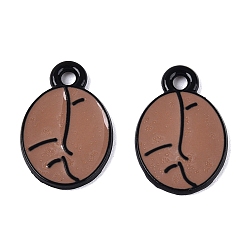 Верблюжий Подвески из эмалевого сплава с краской для выпечки, подвески из кофейных зерен, чёрные, верблюжие, 15x10x1 мм, отверстие : 1.5 мм