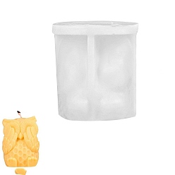 Белый Силиконовые формы для свечей своими руками в виде совы, пищевой силикон, изготовление украшений, для изготовления свечей, белые, 70x65x75 мм