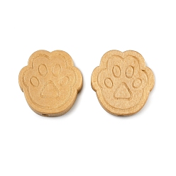 Paw Print Деревянный шарик, тема животных, отпечаток лапы, 20x19.5x5 мм, отверстие : 2 мм