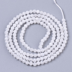 Rainbow Moonstone Natural Rainbow Moonstone Beads Strands, Round, Faceted, 2mm, Hole: 0.5mm, about 150pcs/strand, 15.55 inch(39.5cm)