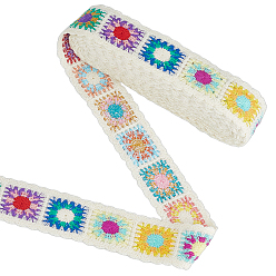 Бежевый 10 ярдов полиэстеровой ленты в этническом стиле, для одежды платье швейные принадлежности, бежевые, 2 дюйм (51 мм), около 10.00 ярдов (9.14 м) / рулон