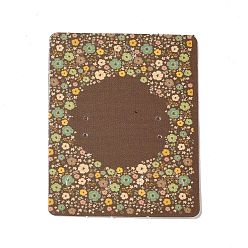 Цветок Прямоугольная бумажная серьга с отверстием для подвешивания, карты для демонстрации ювелирных изделий для демонстрации сережек, верблюжие, цветочным узором, 5x4x0.05 см, отверстие : 5 мм, 1 mm и 12x7 mm