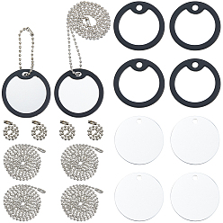 Плоский Круглый Наборы для изготовления ожерелий для домашних животных своими руками, включая изготовление цепочек из железных шариков и ожерелий из шариков., большие подвески из силикона, алюминиевые подвески, плоско-круглые, 40x1 мм, отверстие : 3.5 мм