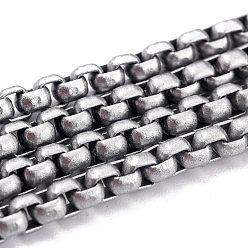 Темно-Серый Экологически чистые латунные цепочки ручной работы, окрашенные распылением, пайки, с катушкой, темно-серый, 4x4 мм, 32.8 футов (10 м) / рулон