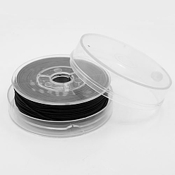 Black Round Elastic Cords for Stretch Bracelet Making, Hair Ties Findings, Black, 0.6mm, about 32.8 yards(30m)/box
