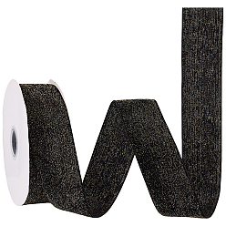 Черный 1 рулон блестящей односторонней бархатной ленты, полиэфирная лента с металлическим шнуром, для аксессуаров для одежды, чёрные, 1-5/8 дюйм (40 мм), около 9.84 ярдов (9 м) / комплект