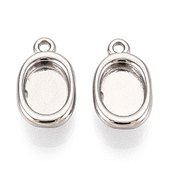 Нержавеющая Сталь Цвет 304 Настройки кабошон из нержавеющей стали кулон, овальные, цвет нержавеющей стали, лоток : 8x6 мм, 14x8x4 мм, отверстие : 1.2 мм