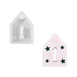 Дом Сделай сам свечи, силиконовые формы для литья, для уф-смолы, изготовление изделий из эпоксидной смолы, число 1, белые, дом, 110x79x30 мм