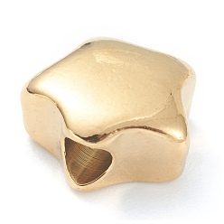 Golden 304 Stainless Steel Beads, Star, Golden, 10.5x12x5.5mm, Hole: 3mm