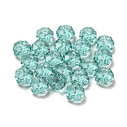 Индиколит Прозрачные стеклянные шарики k 9, граненые, рондель, Indicolite, 6x4 мм, отверстие : 1.2 мм