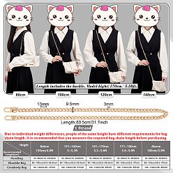 Золотой Цепные ремни, Железные бордюрные цепи, с поворотными застежками когтя омара, золотые, 805x9.5 мм