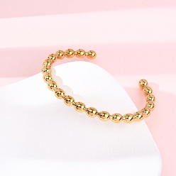 Настоящее золото 18K 304 Браслеты-манжеты из нержавеющей стали для женщин, круглые, ионное покрытие (ip), реальный 18 k позолоченный, 1/4 дюйм (0.6 см), внутренний диаметр: 1-5/8x2-1/4 дюйм (4x5.85 см)