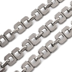 Нержавеющая Сталь Цвет 304 цепи прямоугольные звенья нержавеющие, несварные, цвет нержавеющей стали, 13.5x8x1.5 мм