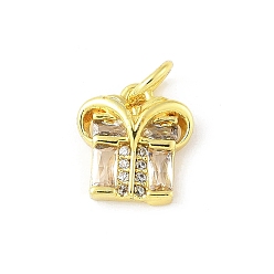 Прозрачный Латунные микро проложить кубического циркония подвески, подарочные подвески, долговечный, без кадмия и без свинца, стойки покрытие, реальный 18 k позолоченный, с целью перехода в кольце, прозрачные, 10.5x9.5x3 мм, отверстие : 3 мм