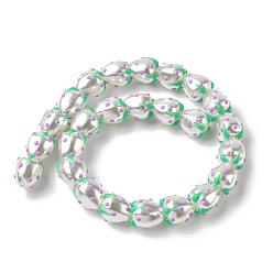 Фиолетовый Запекаемые стеклянные бусины, окрашенные в массе, клубника, с эмалью, фиолетовые, 13x12 мм, отверстие : 1.6 мм