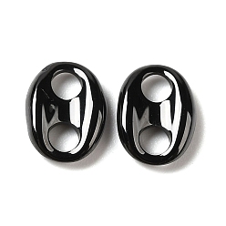 Черный Биокерамика циркониевые керамические подвески-соединители, не выцветает и гипоаллергенен, без никеля , кофейный боб, чёрные, 9x6.5x2 мм, отверстие : 2.5 мм