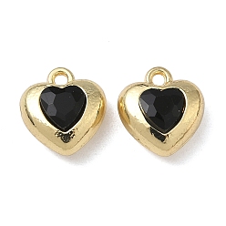 Золотой Прелести сплава Rhinestone, сердце прелести, без свинца и без кадмия, золотые, 13x12x6.5 мм, отверстие : 1.6 мм