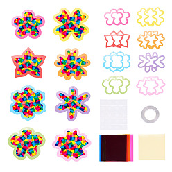 Flower DIY Window Paint Art Suncatcher Wind Chimes Paper Crafts Kits for Kids, Colorful, Flower, 115~140x125~140x0.1mm