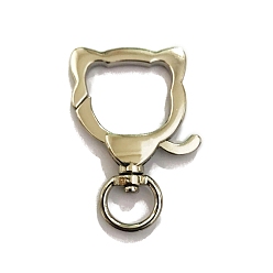 Platine Fermoirs pivotants en alliage en forme de chat, platine, 53x33mm, Trou: 13mm