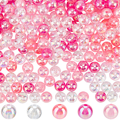 (52) Непрозрачная лаванда 5 цвет бусины акриловые прозрачные, аб цвета покрытием, круглые, разноцветные, 10 мм, отверстие : 1.8 мм, о 50шт / цвет