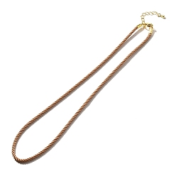Темно-Золотистый Изготовление ожерелья из нейлонового миланского шнура, с латунной фурнитурой и карабинами из нержавеющей стали, золотые, долговечный, темные золотарник, 17.91~18.31 дюйм (45.5~46.5 см)
