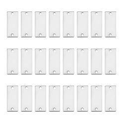 Нержавеющая Сталь Цвет 60шт 304 звенья из нержавеющей стали, штамповка пустой метки, прямоугольные, цвет нержавеющей стали, 21x9x1 мм, отверстие : 1.6 мм