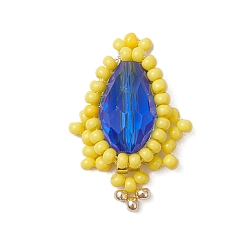 Средно-синий Подвески-слезинки из стеклянных бусин, с стеклянного шарика, светло-синий, 24x17x8 мм, отверстие : 0.8 мм