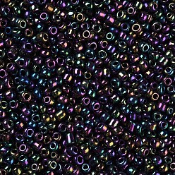 Colorful 8/0 Glass Seed Beads, Iris Round, Colorful, 3mm, Hole: 1mm, about 10000pcs/pound