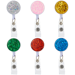 (52) Непрозрачная лаванда 6 шт. 6 цветная блестящая катушка для значков из АБС-пластика, с железной фурнитурой, плоско-круглые, разноцветные, 86 мм, 1 шт / цвет