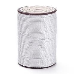 Гейнсборо Круглая вощеная нить из полиэстера, микро шнур макраме, витой шнур, для шитья кожи, светло-серые, 0.8 мм, около 54.68 ярдов (50 м) / рулон
