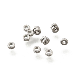 Платина Латунные бусины, без кадмия, без никеля и без свинца, колонка, платина, 2.5x1 мм, отверстие : 1.2 мм