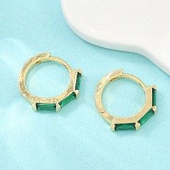 Plaqué 18K Or Véritable Micro cuivres ouvrent zircons boucles d'oreilles, sans plomb et sans cadmium, crémaillère plaquage, plaqué longue durée, réel 18 k plaqué or, 16x2.5mm