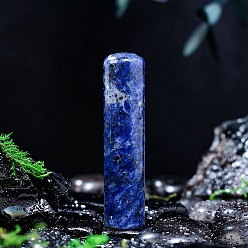 Содалитовое Украшения для колонн из натурального содалита, фигурка для украшения дома, энергетический камень рейки для исцеления, 59x14 мм