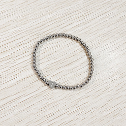 Letter I 304 эластичные браслеты из нержавеющей стали для женщин, сердце с письмом, цвет нержавеющей стали, Буква "i", внутренний диаметр: 2.24 дюйм (5.7 см)