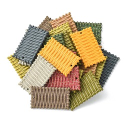 Mixed Color Acrylic Pendants, Imitation Woven Rattan Pattern, Rectangle, Mixed Color, 48.5x29~30x4mm, Hole: 2mm