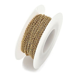 Золотой 304 из нержавеющей стали обуздать цепи, пайки, с катушкой, ионное покрытие (ip), золотые, 3x1.5x1 мм