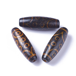 16-Eye Тибетский стиль 16 бусины дзи, природных бисера агат, рис, 28~30x9.5~10.5 мм, отверстие : 1.5~2 мм