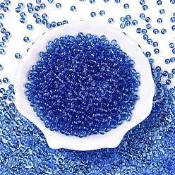 Королевский синий Стеклянные бусины прозрачных цветов, круглые, королевский синий, 4.5x4 мм, отверстие : 1 мм, Около 5000 шт / фунт