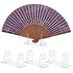 Прозрачный Акриловые подставки для китайских вееров, прозрачные, 12x4x5.85 см