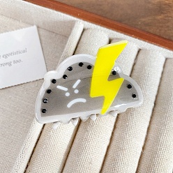 Светло-серый Акриловые заколки для волос на когтях, для женщин девушек, облако с выражением, светло-серый, 55 мм