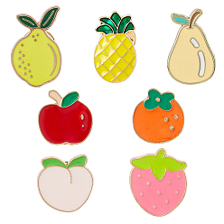 Mixed Shapes 7шт. 7 стили, значки с фруктовой тематикой, эмалированные застежки для лацканов, рюкзаков и одежды, разнообразные, 17.5~25x13.5~28 мм, 1 шт / стиль