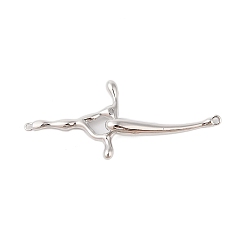 Платина Подвески из латуни, отраслевые ссылки, платина, 24x55x6 мм, отверстие : 1.2 мм