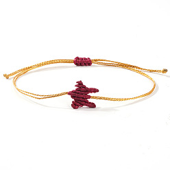 (123L) Белый крем непрозрачный блеск Браслеты из плетеного вощеного шнура для женщин, пятиконечную звезду, огнеупорный кирпич, 11.02 дюйм (28 см)