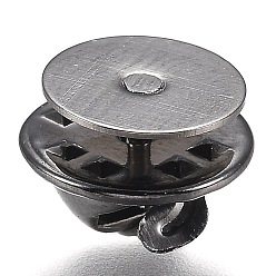 Черный Цвет Металла Латунный значок лацкан, булавка для галстука, фурнитура для броши, металлический черный , 8x11.5x6 мм, отверстие : 1.2 мм, штифты : 1 мм, 50sets / мешок