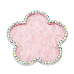 Pink Палитра цветов для нейл-арта из смолы, со стеклянными стразами, цветок, розовые, 7.85x7.85x0.6 см