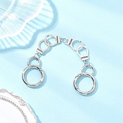 Античный Серебристый & Платиновый Наручники из цинкового сплава в тибетском стиле с удлинительными цепями для сумок-наручников, старинное серебро и платина, 165 мм