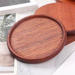 Sienna Sandalwood Cup Mats, Round Coaster with Tray, Sienna, 88x10mm, Inner Diameter: 75mm