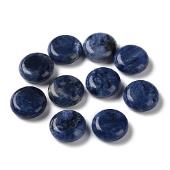 Содалитовое Натуральный содалит, плоские круглые пальмовые камни, Хрустальный карманный камень для балансировки Рейки, медитации, украшения дома, 18~18.5x6.4~6.8 мм