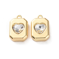 Золотой Подвески из сплава со стразами и покрытием стойки, сердце прелести, золотые, 20x13x5 мм, отверстие : 1.6 мм